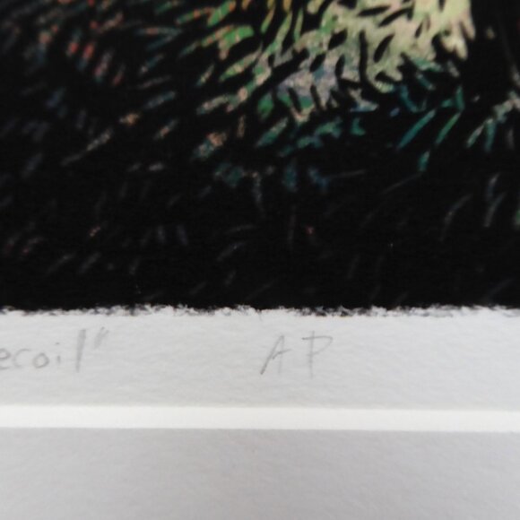 “RECOIL” LONE WOLF IN FOREST OF TREES FRAMED ARTIST PROOF SIGNED ART PRINT - Picture 5 of 9